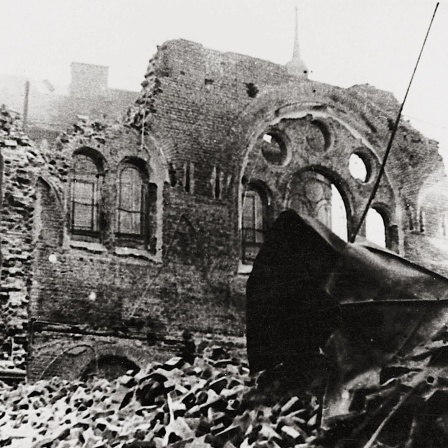 Zerstörte Synagoge in Wien 1938