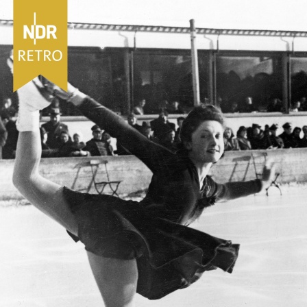 Lydia Veicht bei der deutschen Eiskunstlaufmeisterschaft in München, 1940 (Ausschnitt).