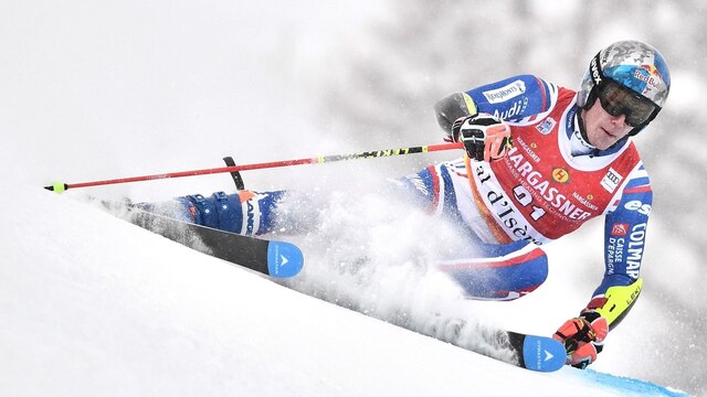 Clement Noel beim Slalom in Val d' Isere