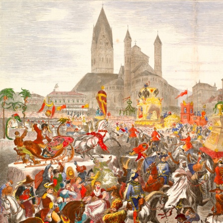 Rosenmontagszug auf dem Kölner Neumarkt