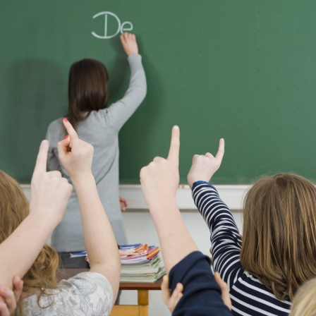 Schüler melden sich im Unterricht zu Wort