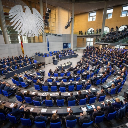 Der Plenarsaal im Deutschen Bundestag in Berlin
