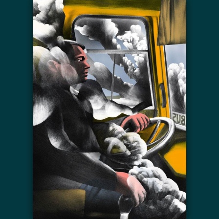Andrii Okhrimenko, Überlandbusfahrer aus Boromlia, Sumy, Ukraine ©  Illustration: Jenya Polosina