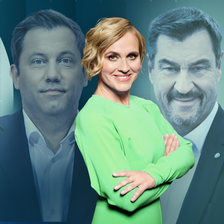 Caren Miosga mit Lars Klingbeil und Markus Söder