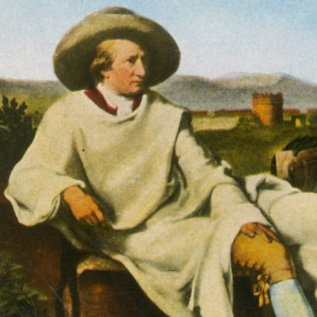 Goethe in der Campagna, Gemälde von Johann Heinrich Wilhelm Tischbein (1751-1829). Öl auf Leinwand.