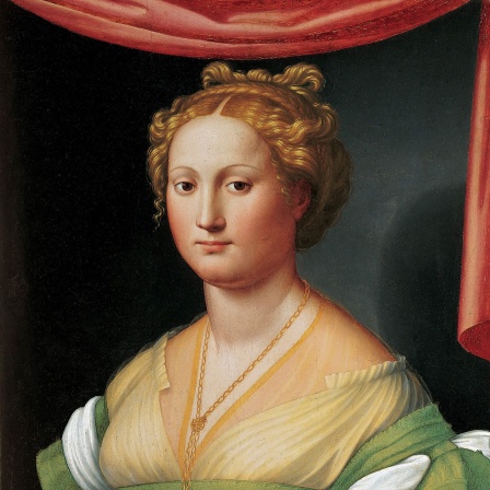 Das gemalte Porträt zeigt Vanozza de’ Cattanei im Stil der frühen Renaissance