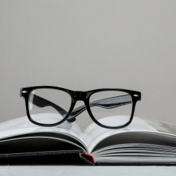 Eine Brille liegt auf einem Buch