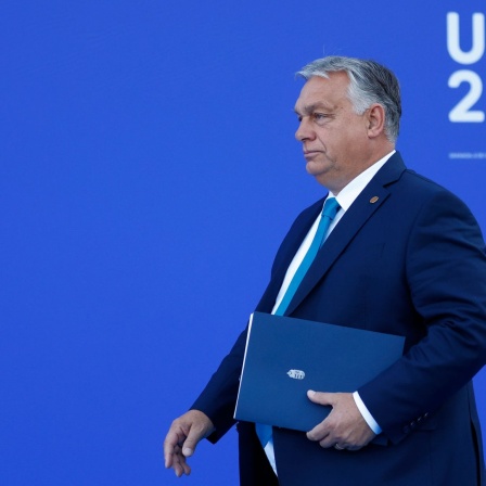 Viktor Orban, Ministerpräsident von Ungarn, trifft ein am zweiten Tag des EU-Gipfels. 