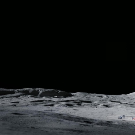 Noch Zukunftsmusik: Ein SpaceX-Raumschiff nach der Landung auf dem Mond