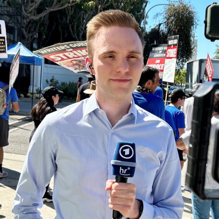 Arne Bartram, Junior-Korrespondent in Washington auf einer Demo in Washington DC 