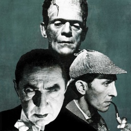 Collage zeigt Porträts von Dracula, Frankenstein und Sherlock Holmes