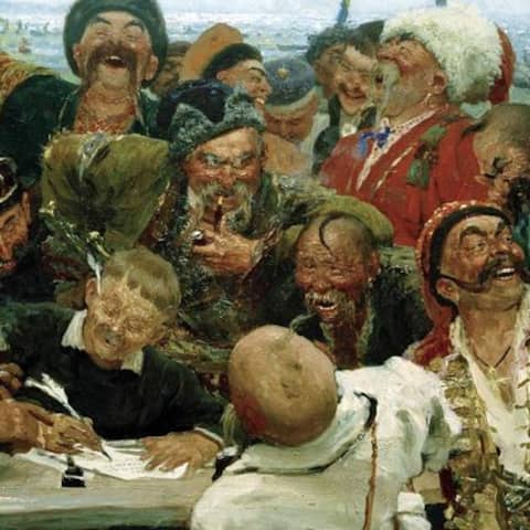 Saporoger Kosaken, Gemälde aus dem Jahr 1880 von Ilja Jefimowitsch Repin (1844-1930)