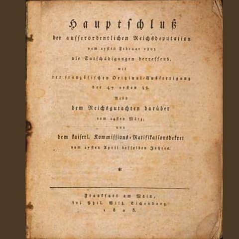 Titelseite des Reichsdeputationshauptschlusses