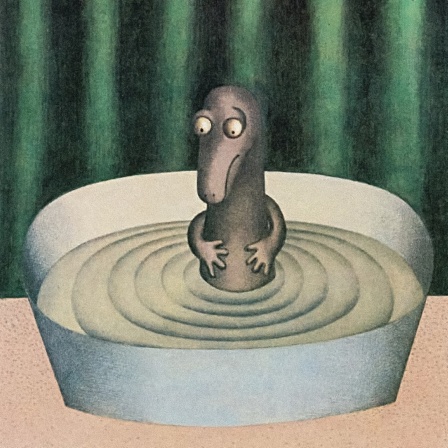 Illustration zu Karel Capeks Roman "Der Krieg mit den Molchen"