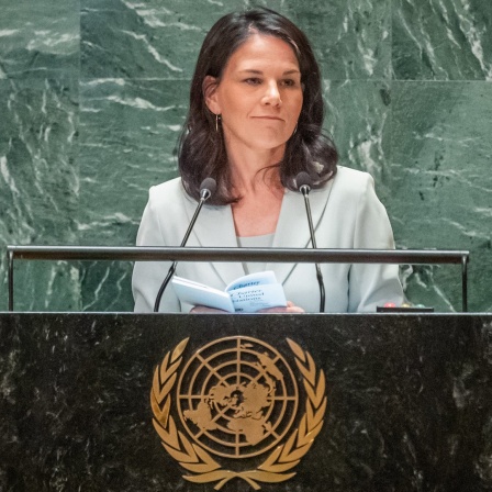 Annalena Baerbock vor der UN-Vollversammlung