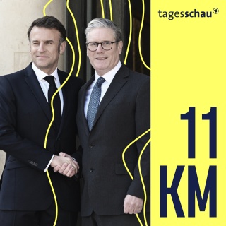 Ankunft des Premierministers des Vereinigten Königreichs, Keir Starmer, zum Treffen über Frieden und Sicherheit für die Ukraine, bei dem zahlreiche Staats- und Regierungschefs am 26. März 2025 im Elysée-Palast empfangen wurden