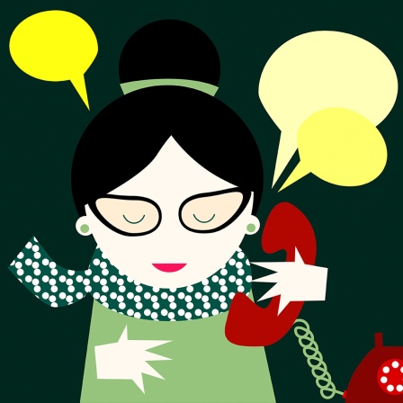 Frau und ein Telefon in Pop Art