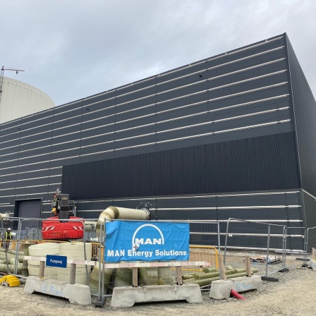 Ein Teil der technischen Anlage der Meerwasser-Wärmepumpe im dänischen Esbjerg