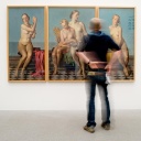 Das dreiteilige Bild "Die Vier Elemente" von Adolf Ziegler (1892-1959) zeigt nackte, blonde Frauen