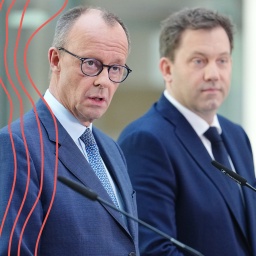 Friedrich Merz und Lars Klingbeil nach den Sondierungsgesprächen von Union und SPD.