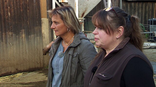 Katzenretterinnen Petra Gerster und Simone Reusch im Einsatz auf einen Bauernhof