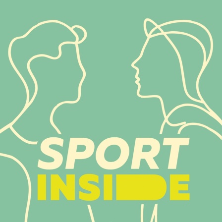 Text Sport inside auf blauem Hintergrund