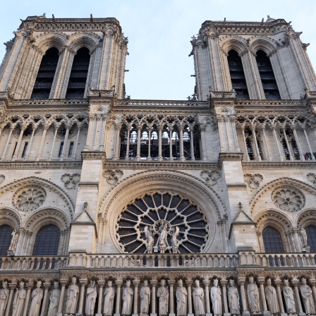 Notre-Dame Kathedrale von unten, frontal