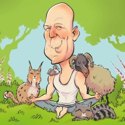 Bruce Willis mit Tieren in der Natur - knallhart entspannt