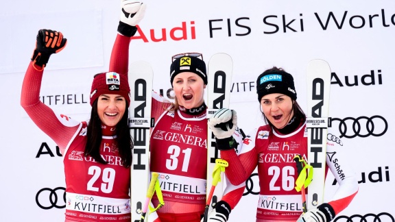 Sportschau - österreicherinnen Triumphieren Bei Kuriosem Super-g
