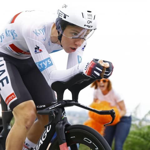Der Slowene Tadej Pogacar hat das erste Einzelzeitfahren der Tour de France gewonnen. 