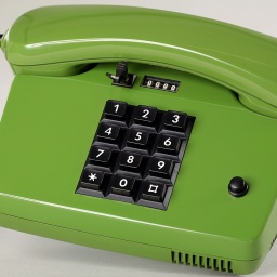 Telefonmodell Tischapparat 752 in grüner Farbe.