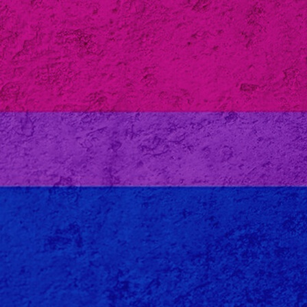 Die Bisexualitäts-Pride-Flagge auf eine Wand gemalt