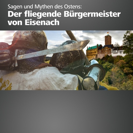 Bildmontage: Die Wartburg im Hintergrund, Ritter im Vordergrund
