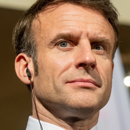 Emmanuel Macron, Präsident von Frankreich, bei einer Konferenz.