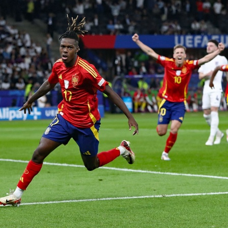 Spielszene im EM-Finale Spanien - England