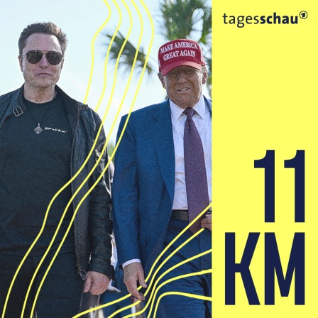 Der designierte US-Präsident Donald Trump spaziert mit Elon Musk vor dem Start des sechsten Testflugs der SpaceX Starship-Rakete am Dienstag, 19. November 2024, in Boca Chica, Texas.