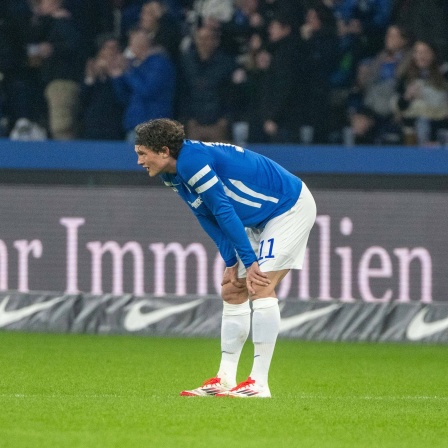 Hertha-Spieler Fabian Reese frustriert nach der Niederlage gegen den HSV