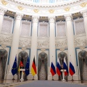 Bundeskanzler Scholz und Präsident Putin in Moskau © Kay Nietfeld/dpa