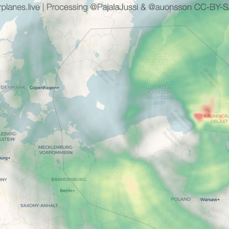 Grafische Darstellung von Störungen der globalen Satellitennavigation (GNSS) im Ostseeraum 