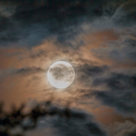  Vollmond bei bewölktem Himmel