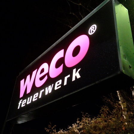 Das Firmenlogo des Feuerwerkherstellers WECO