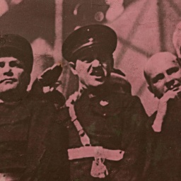 Kundgebung in der Sowjetunion 1931, Sergei Mironowitsch Kirow umgeben von Kollegen.