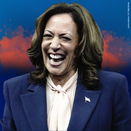 Die demokratische Präsidentschaftskandidatin und Vizepräsidentin Kamala Harris bei einer Wahlkampfveranstaltung in Philadelphia, Dienstag, 6. August 2024.
