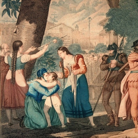 "Wilhelm Tell", Farbkupferstich von Joseph von Führich