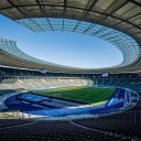 Übersicht über das Olympiastadion, Heimstätte von Fussball-Bundesligist Hertha BSC 