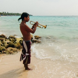Musiker am Strand