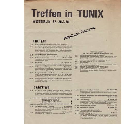 Programm des Tunix-Kongress in Berlin