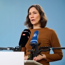 Bundesfamilienministerin Anne Spiegel (Bündnis 90/Die Grünen) bei einer Pressekonferenz.