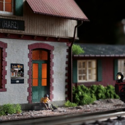 Fotografie eines Eisenbahnmodells