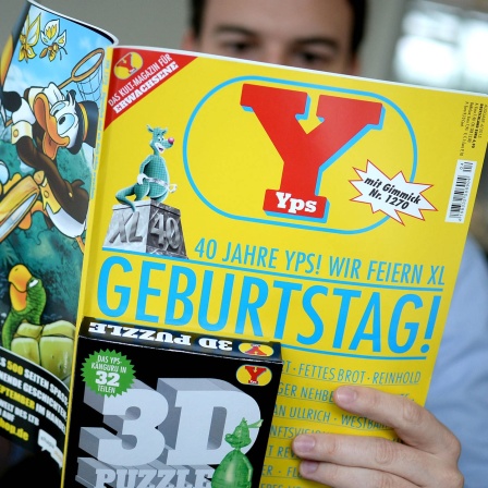 Zeitschrift &#034;Yps&#034;. Einst eine Kinderzeitschrift, die eigenartige Spielzeuge in Millionen Kinderzimmer und das Wort «Gimmick» ins Deutsche geschmuggelt hat, richtet sich das Blatt heute an Männer um die 40. Archivfoto